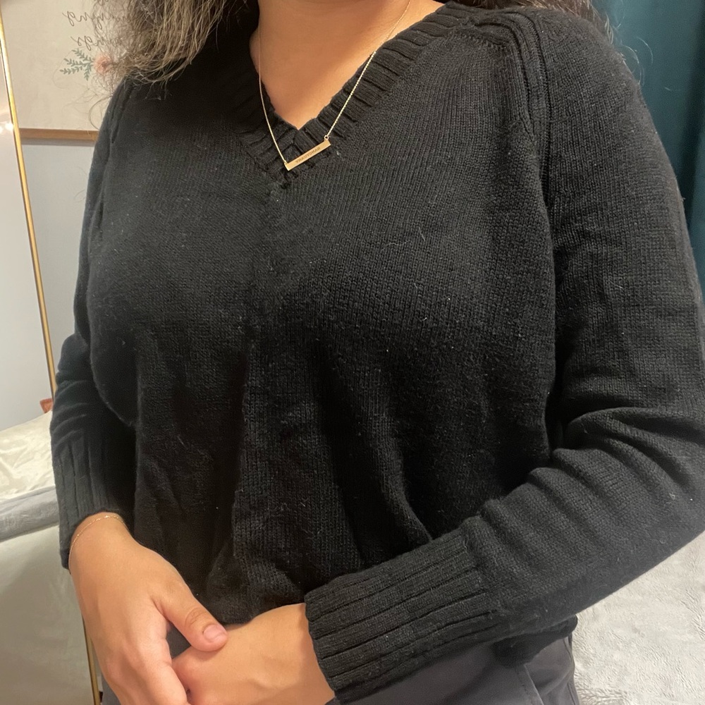 Women's Petite Black Sweater